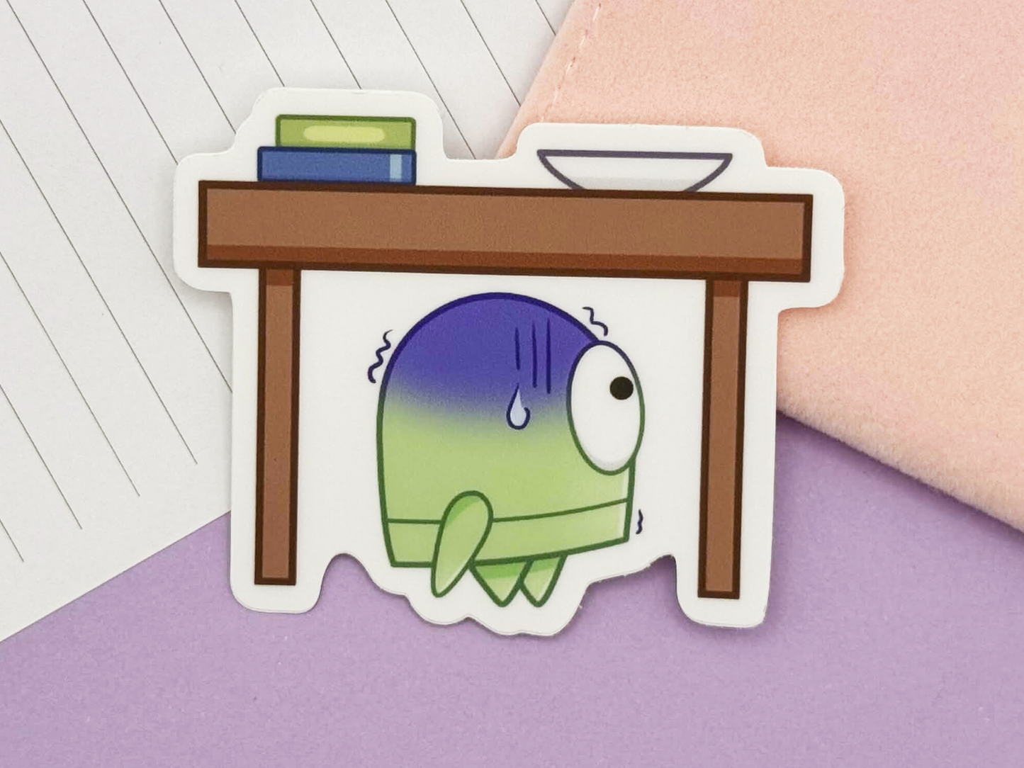 Under Table Robot Vinyl Sticker